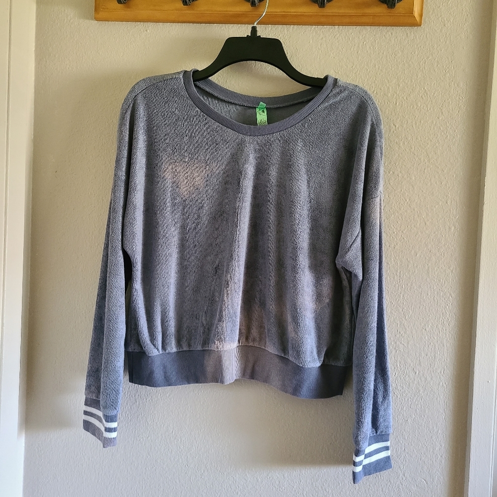 Honeydew Soft Terry Bleach Effect Crop Sweatshirt